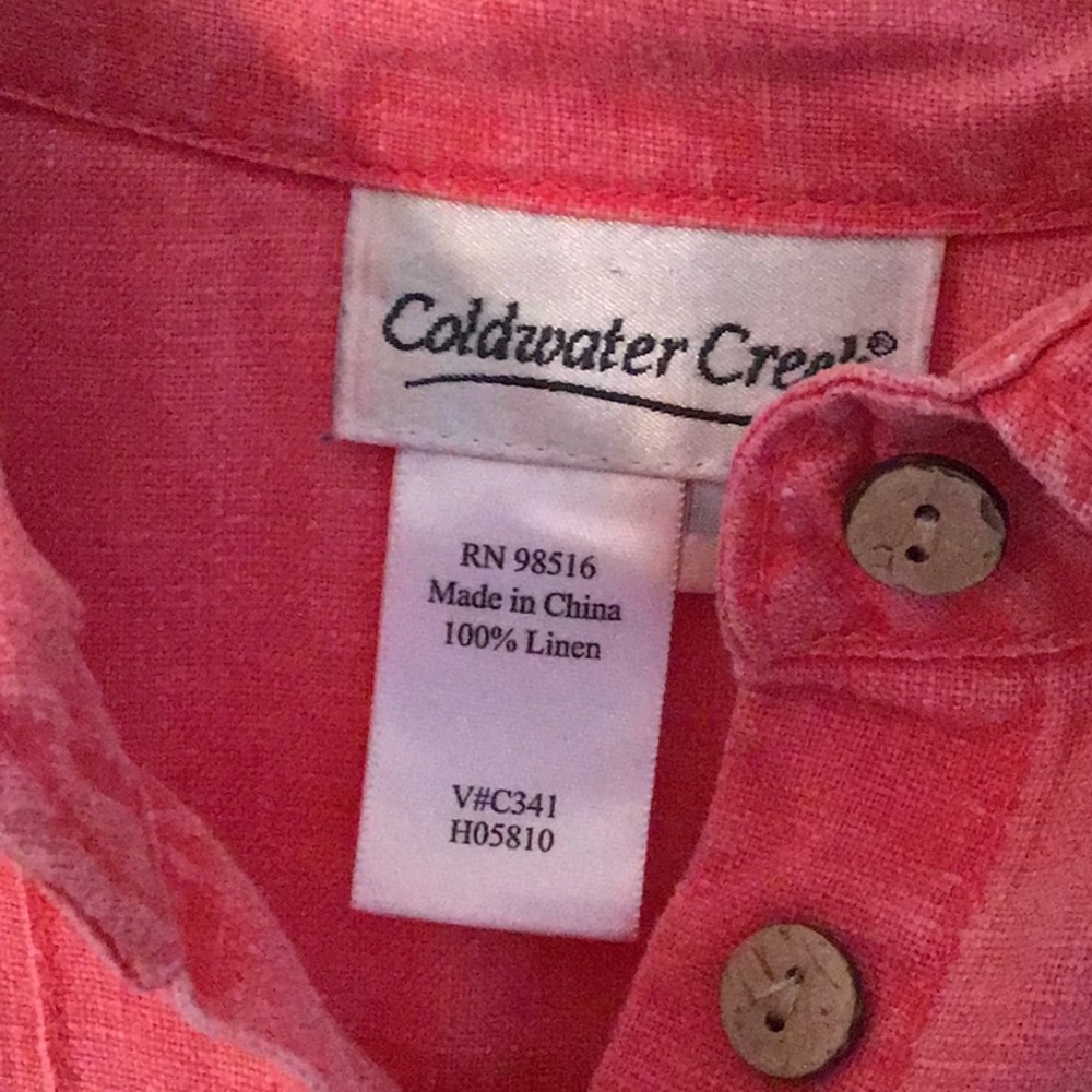 Linen tunic, salmon color - Picture 3 of 4